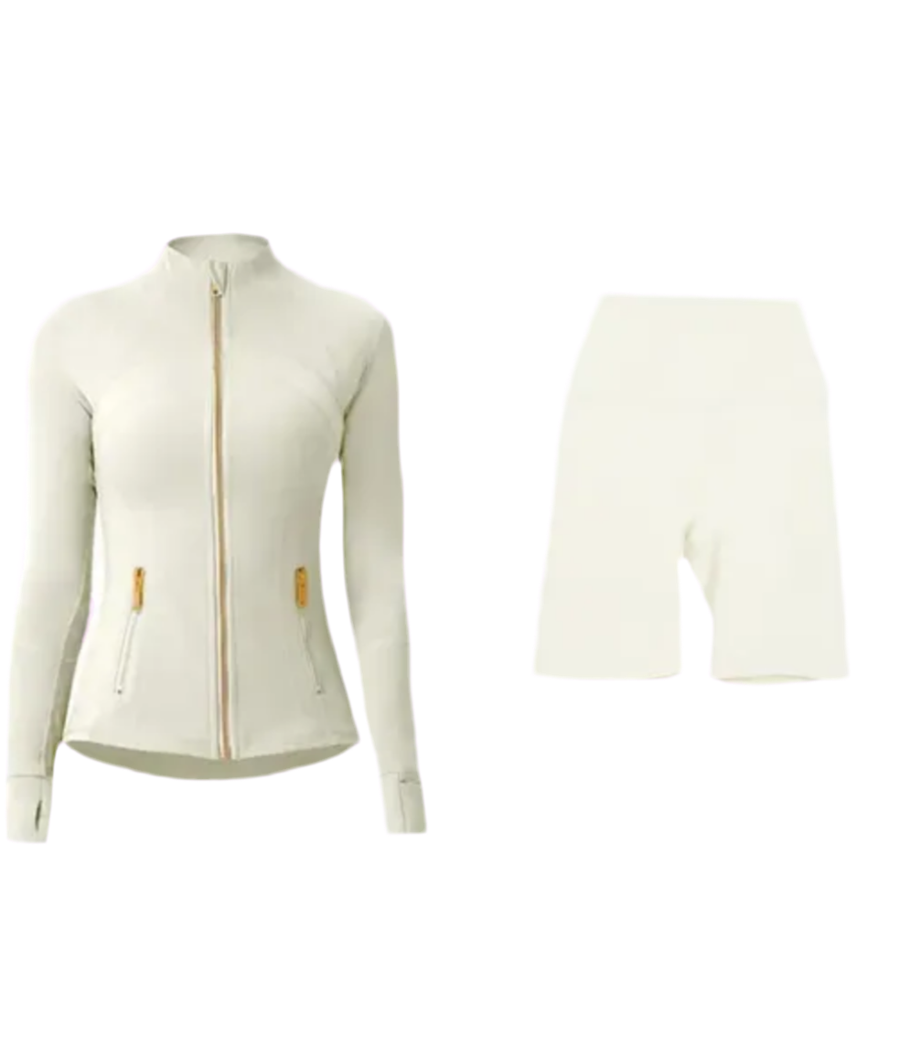 White LULU Set (gold zipper)