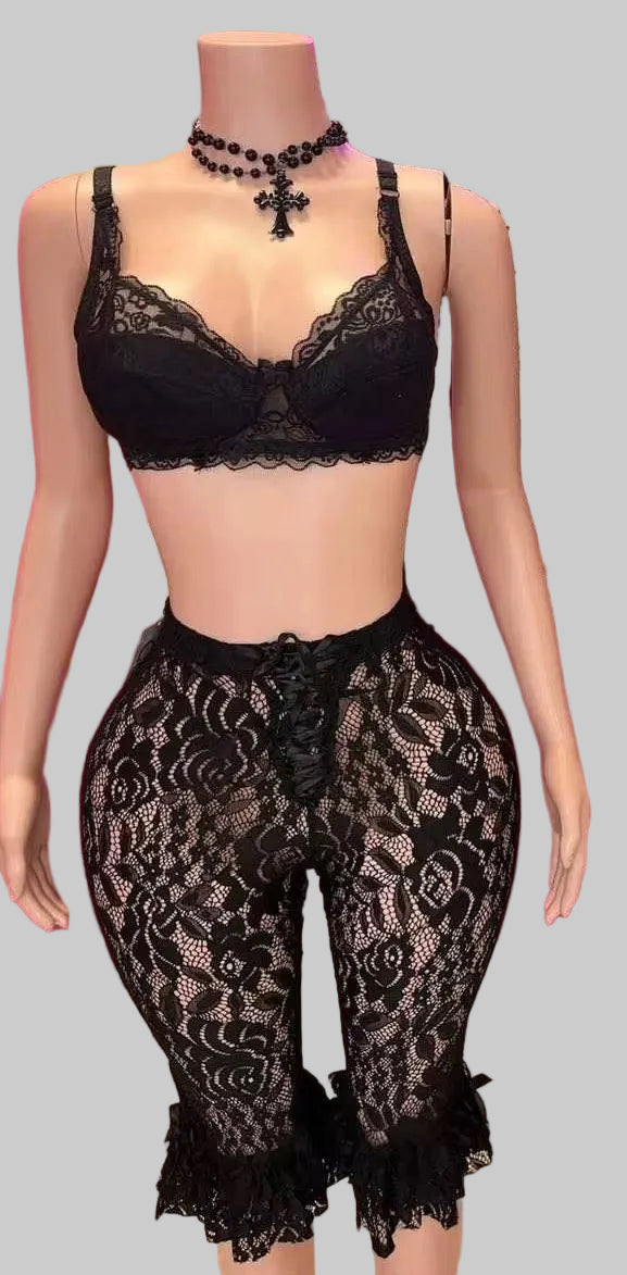 Midnight Romance Lace Set