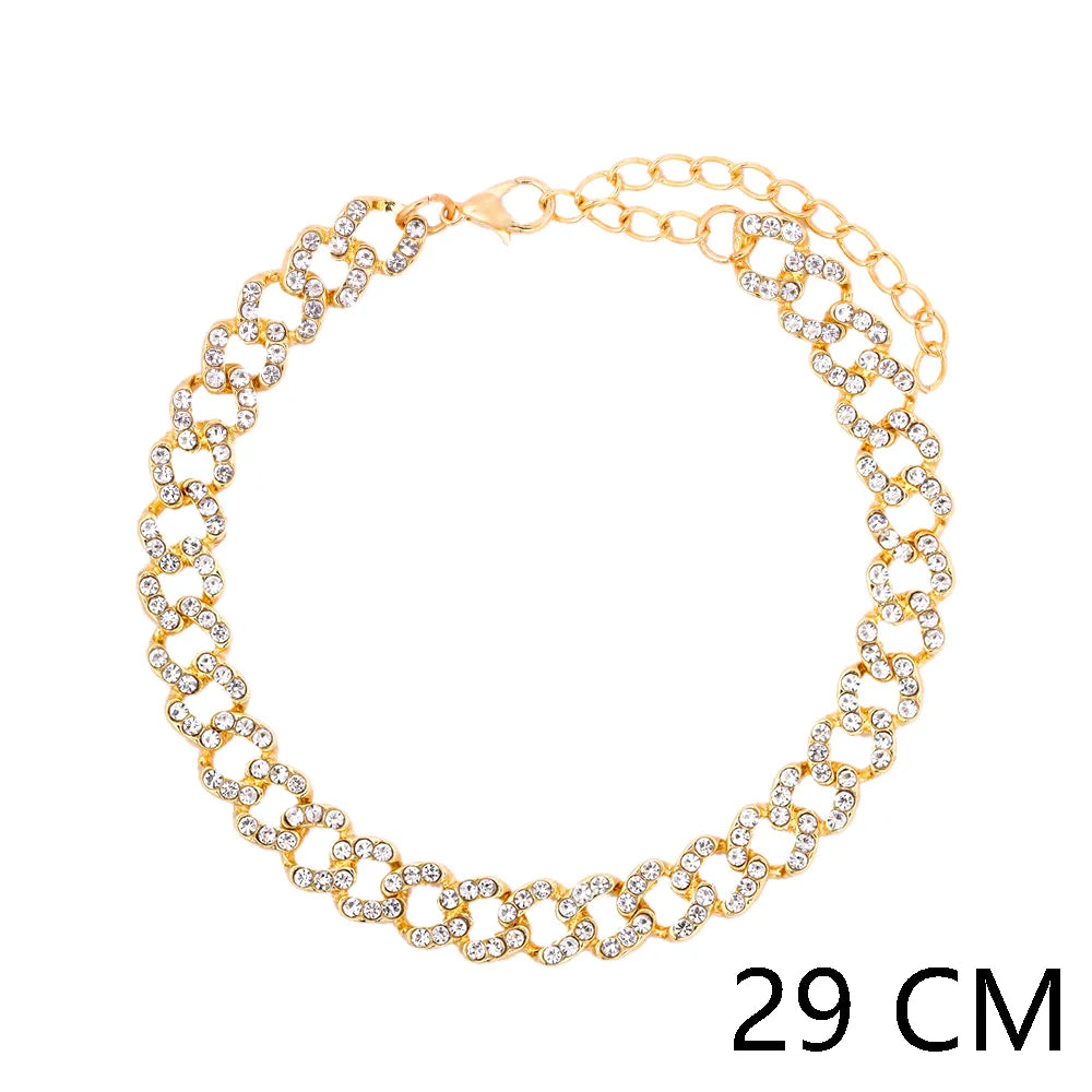 Butterfly Cuban Link Chain Rhinestone Anklet 🦋