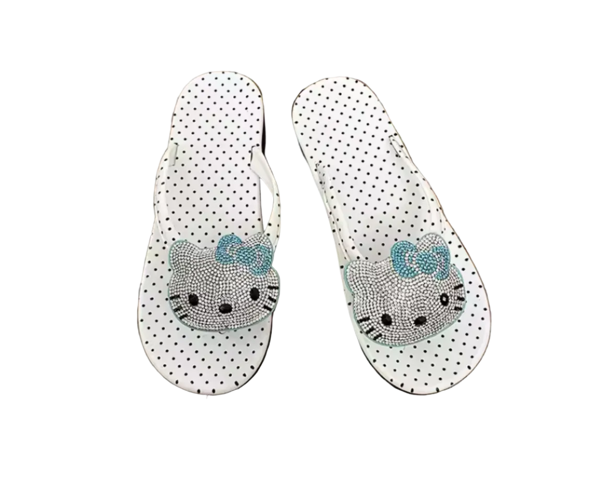 Diamond Hello kitty polka dot platforms