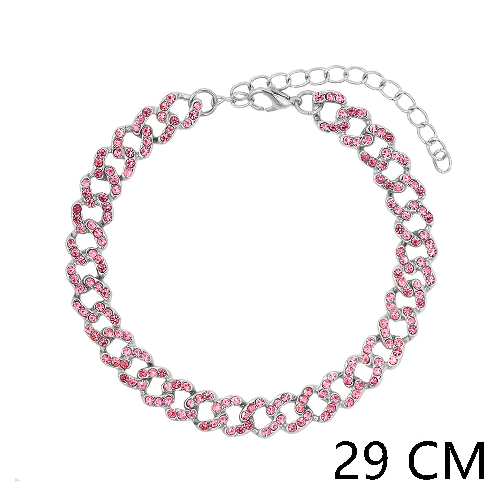 Butterfly Cuban Link Chain Rhinestone Anklet 🦋
