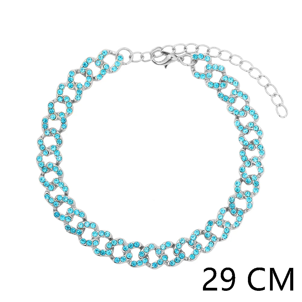 Butterfly Cuban Link Chain Rhinestone Anklet 🦋